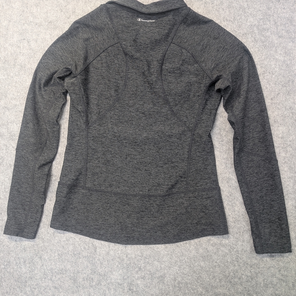 Champion women long sleeve athletic jacket lightweight full-zip slim gray small - Picture 2 of 10